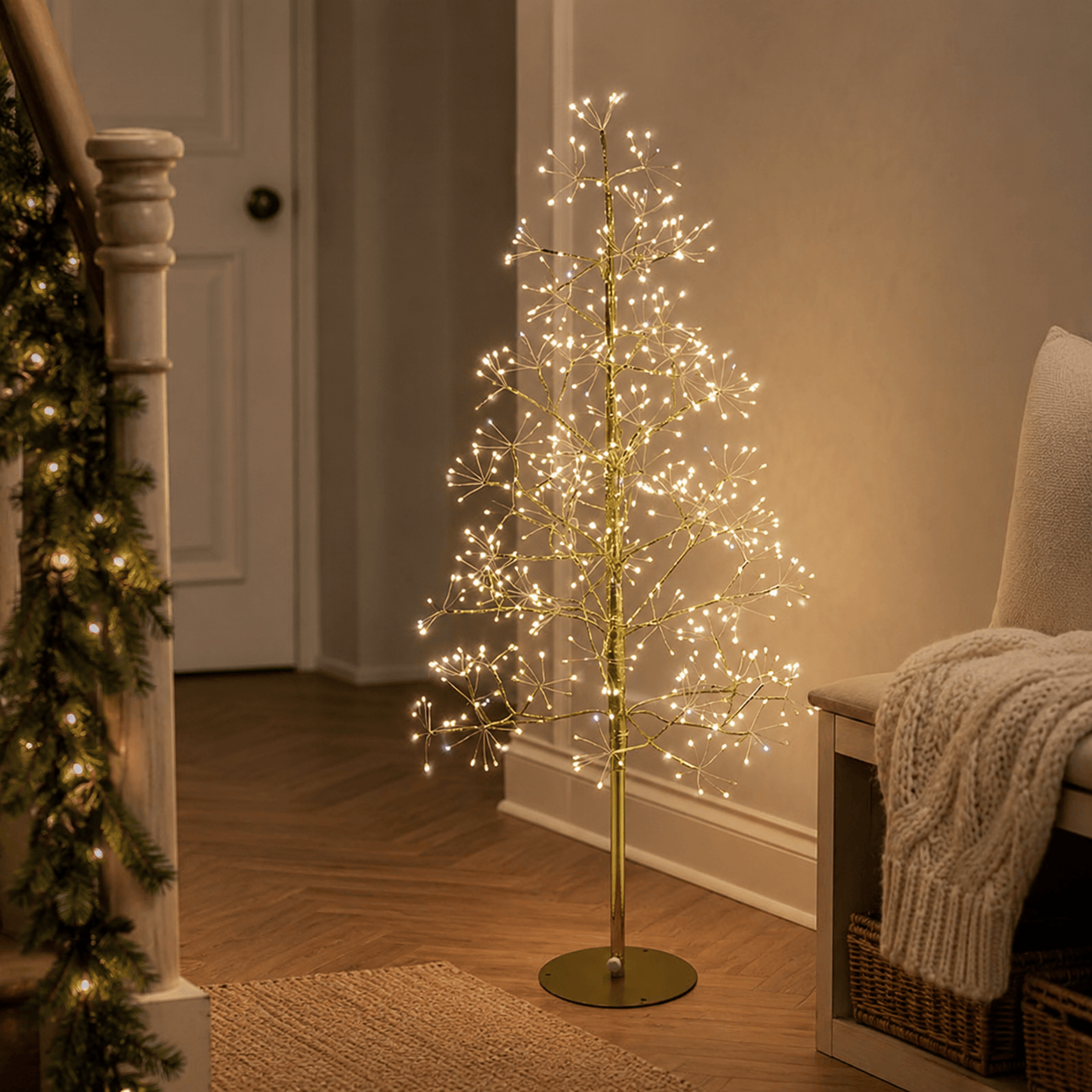 Three Kings christmas lit tree Three Kings Low Voltage Golden Twinkling Tree – 1.8m