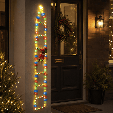Three Kings Christmas Lit hanging Decor Three Kings Low Voltage Multi Colour Santa's Ladder! – 2m