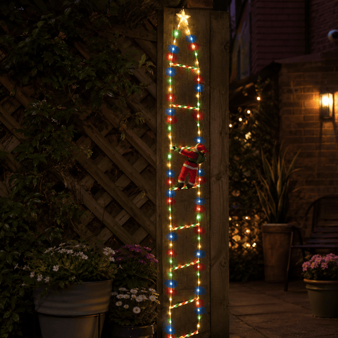 Three Kings Christmas Lit hanging Decor Three Kings Low Voltage Multi Colour Santa's Ladder! – 2m