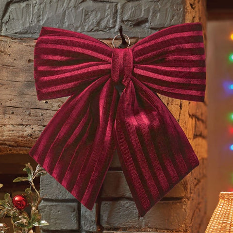 Three Kings Hanging Decor Three Kings Luxury Velvet Burgundy Bow – 13cm