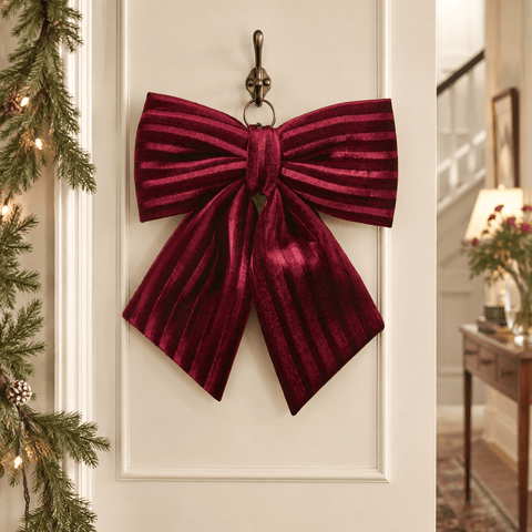 Three Kings Hanging Decor Three Kings Luxury Velvet Burgundy Bow – 13cm