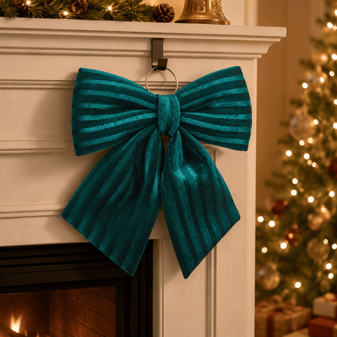 Three Kings Hanging Decor Three Kings Luxury Velvet Emerald Bow – 13cm