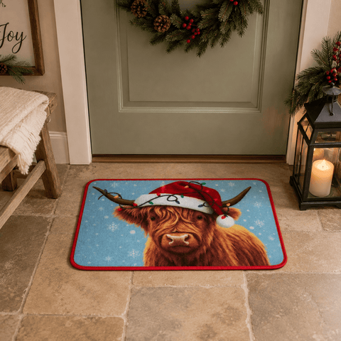 Three Kings Christmas doormat Three Kings 'Merry Moo!' Christmas Doormat – 40x60cm
