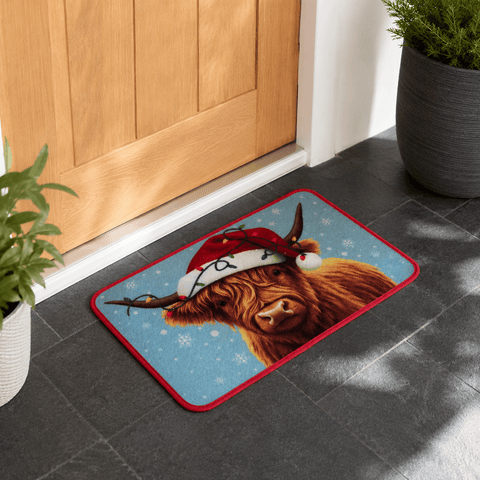 Three Kings Christmas doormat Three Kings 'Merry Moo!' Christmas Doormat – 40x60cm
