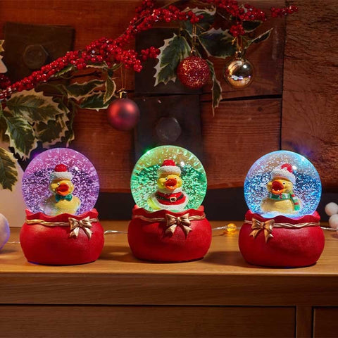 Three Kings Snow Globes Three Kings Mixed Case Christmas Musical Quacker! SnowSpheres – 10cm