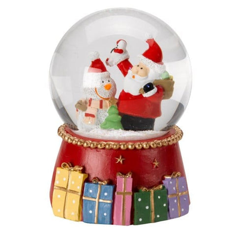 Three Kings Snow Globes Building a snowman Three Kings Musical Santa's Gifts SnowSpheres 10cm Assorted Designs