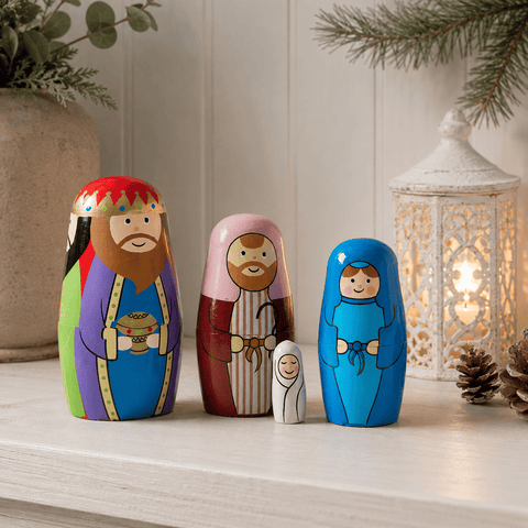 Three Kings wooden Christmas models and scenes Three Kings 'Nativity Secret!' 4 In 1 Festive Nesting Doll Figurine