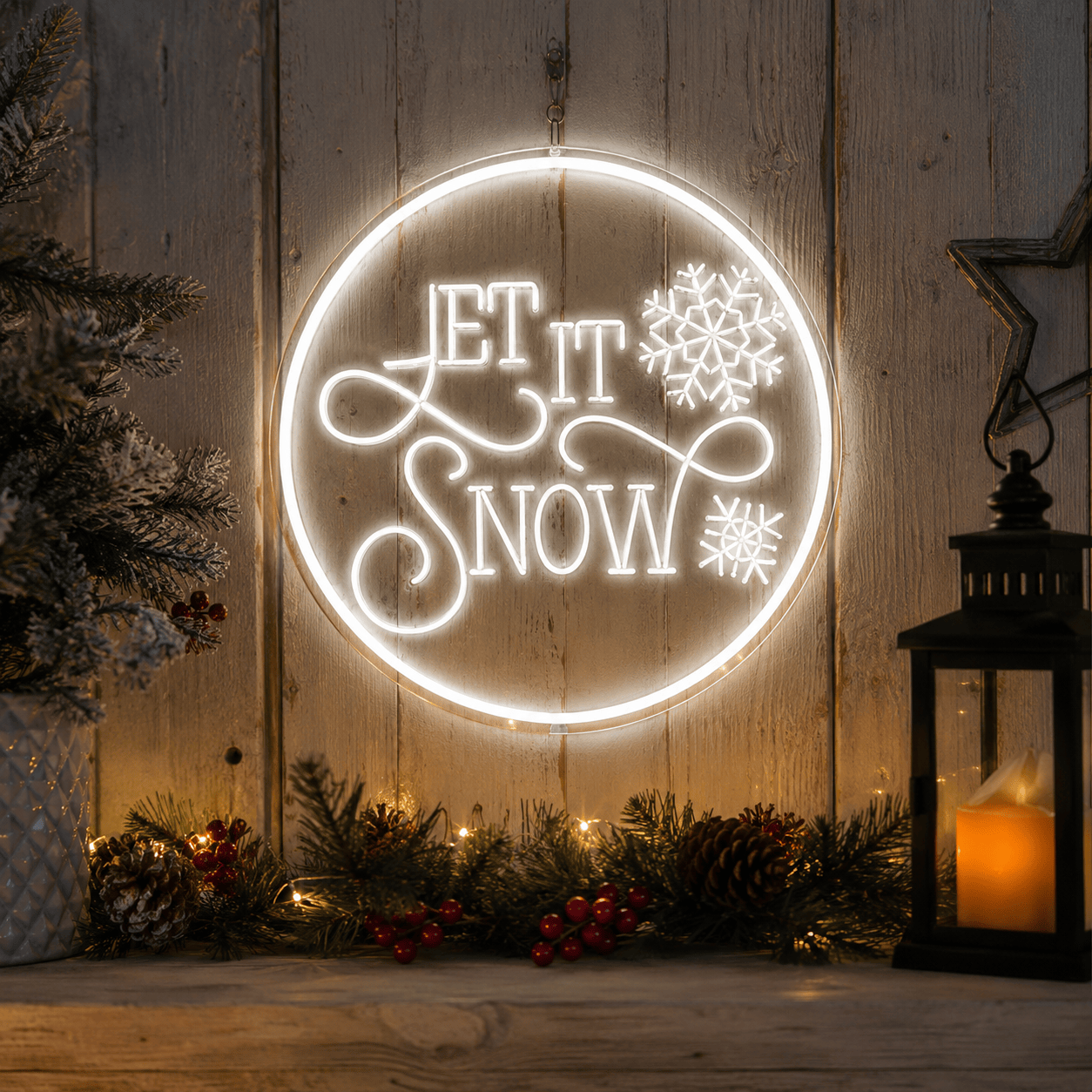 Three Kings LED Neon Signs Three Kings NeonEsque Let It Snow Christmas Sign