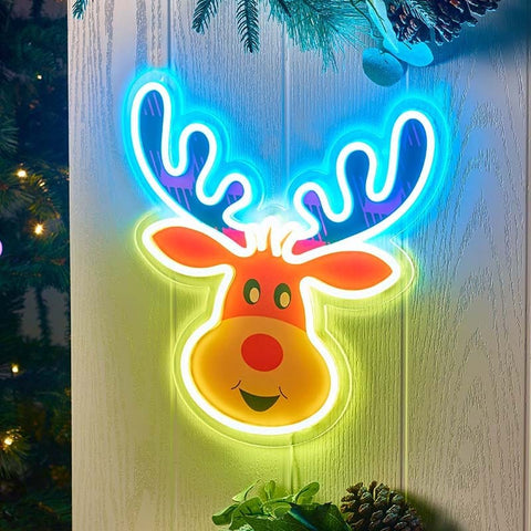 Smart Garden Christmas Lit Neon Signs Three Kings NeonEsque Radiant 'Rudy' Reindeer Christmas Lit Sign
