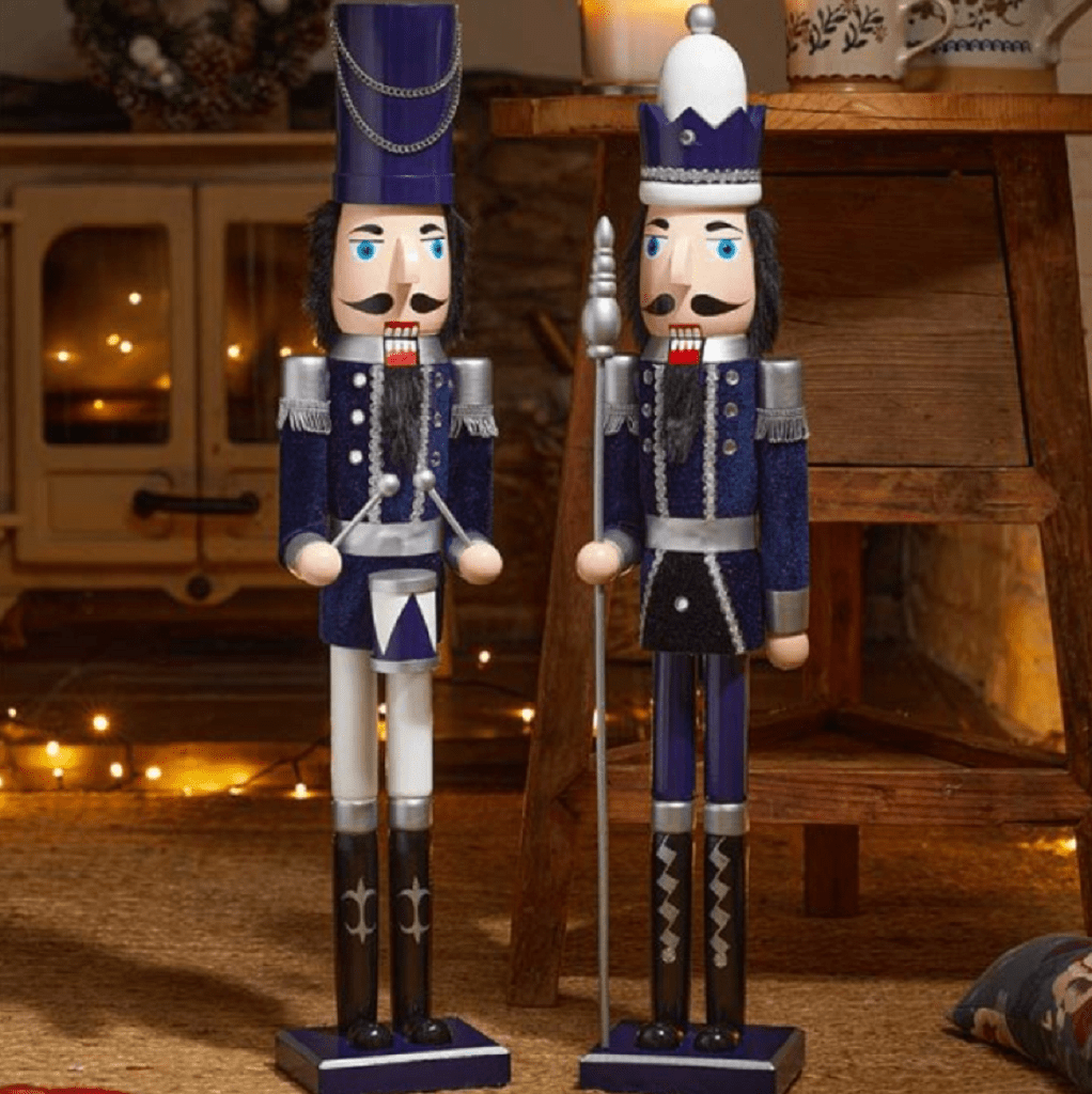 Three Kings Christmas Decor Three Kings Nutcracker Jumbo Navy/Silver