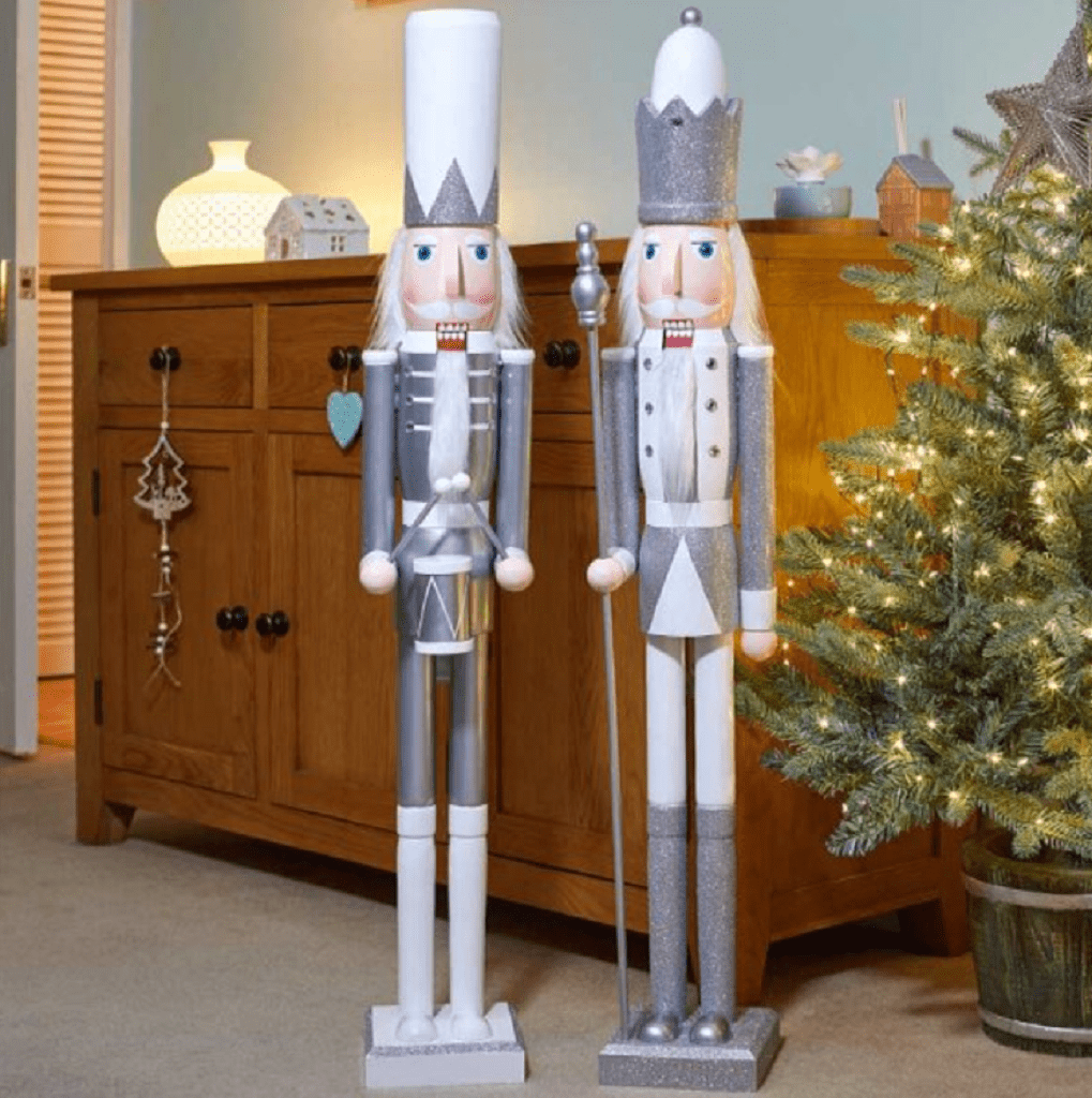 Three Kings Christmas Decor Three Kings Nutcracker Silver/White Mega 1.06m