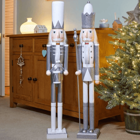 Three Kings Christmas Decor Three Kings Nutcracker Silver/White Mega 1.06m
