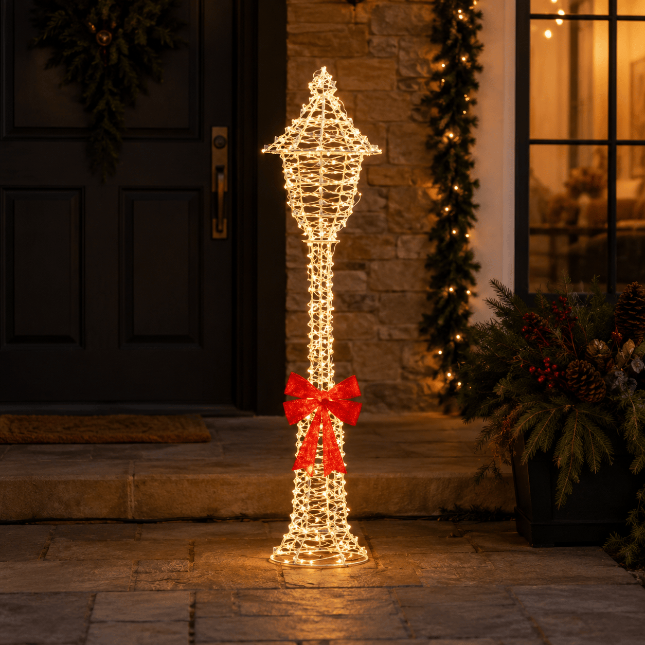 Three Kings LED Lamp Post Three Kings OpaLight Lamp Post Christmas Decoration – 90cm