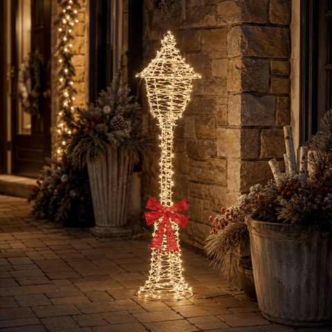 Three Kings LED Lamp Post Three Kings OpaLight Lamp Post Christmas Decoration – 90cm