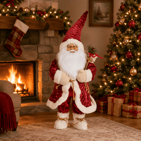 Three Kings Santa Figurines Three Kings Papa Noel Burgundy Santa Figurine – Jumbo