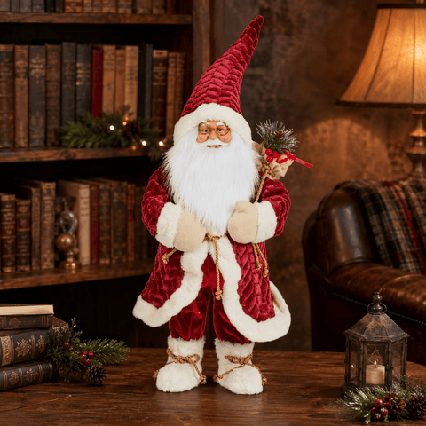 Three Kings Santa Figurines Three Kings Papa Noel Burgundy Santa Figurine – Jumbo
