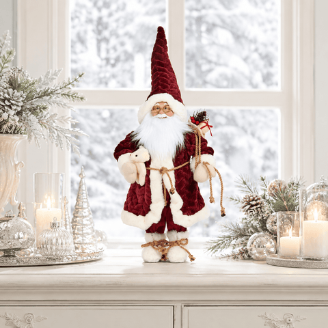Three Kings Santa Figurines Three Kings Papa Noel Burgundy Santa Figurine – Mega