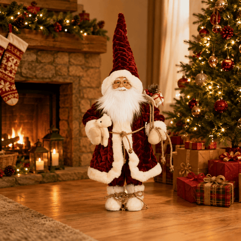 Three Kings Santa Figurines Three Kings Papa Noel Burgundy Santa Figurine – Mega