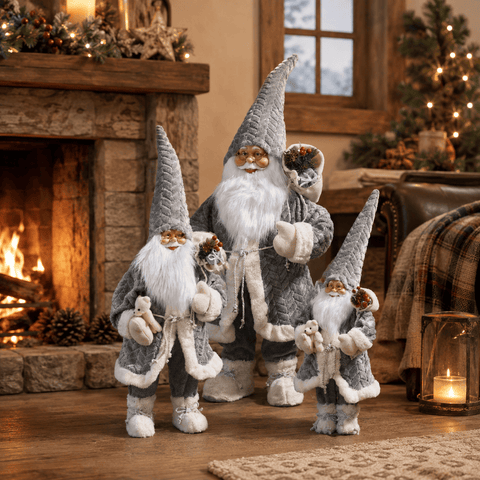 Three Kings Santa Figures Three Kings Papa Noel Grey – Large