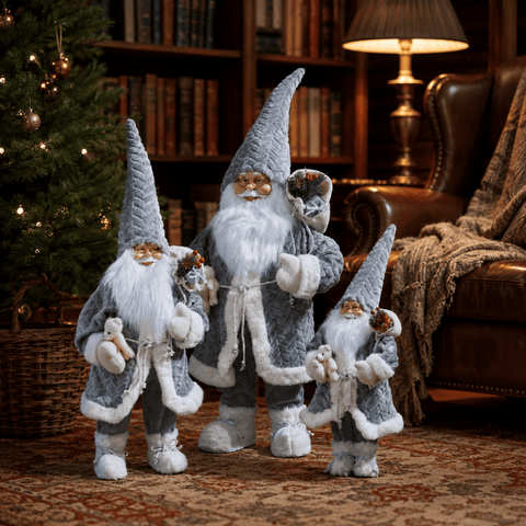 Three Kings Santa Figures Three Kings Papa Noel Grey – Large