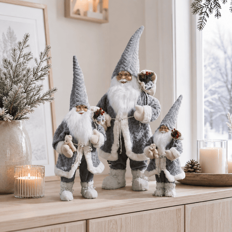 Three Kings Santa Figures Three Kings Papa Noel Grey – Large