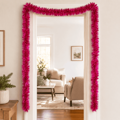 Three Kings Tinsel Three Kings Pink Deluxe Christmas Tinsel Garland – 2m