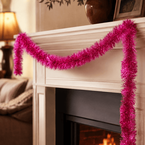 Three Kings Tinsel Three Kings Pink Deluxe Christmas Tinsel Garland – 2m
