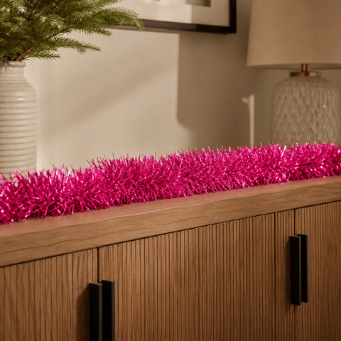 Three Kings Tinsel Three Kings Pink Deluxe Christmas Tinsel Garland – 2m