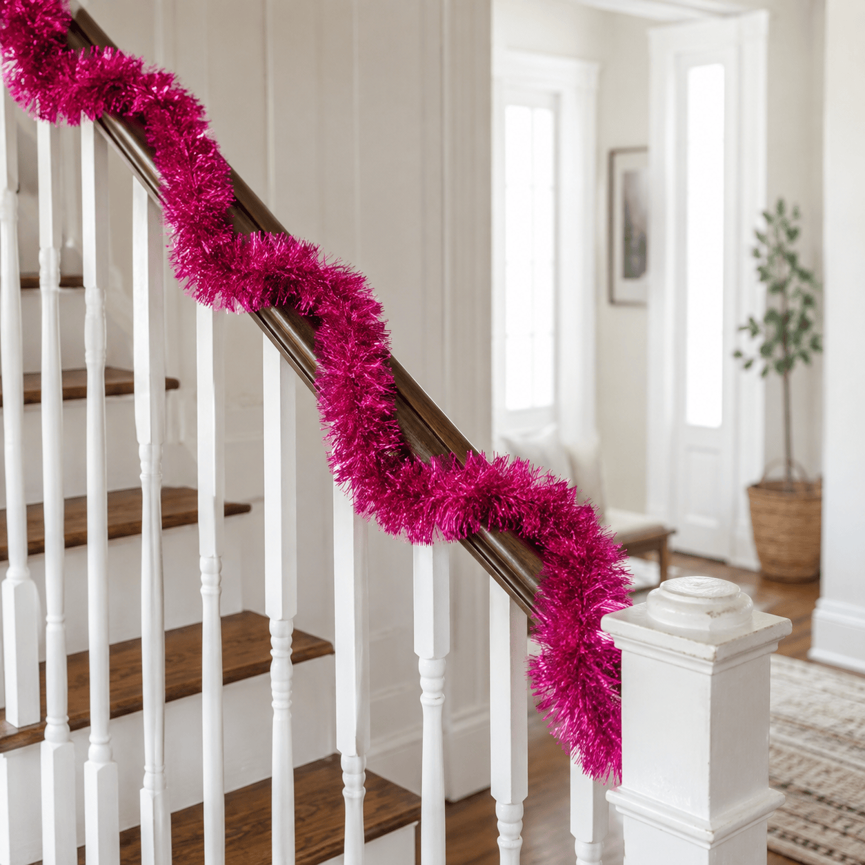 Three Kings Tinsel Three Kings Pink Deluxe Christmas Tinsel Garland – 2m