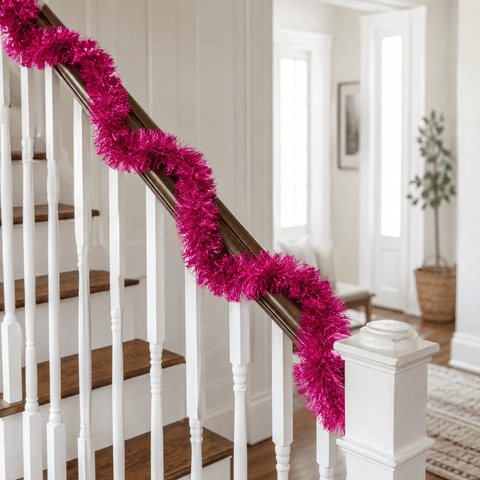Three Kings Tinsel Three Kings Pink Deluxe Christmas Tinsel Garland – 2m