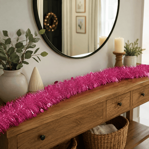 Three Kings Tinsel Three Kings Pink X-Bling! Tinsel Bauble Streamer – 2m