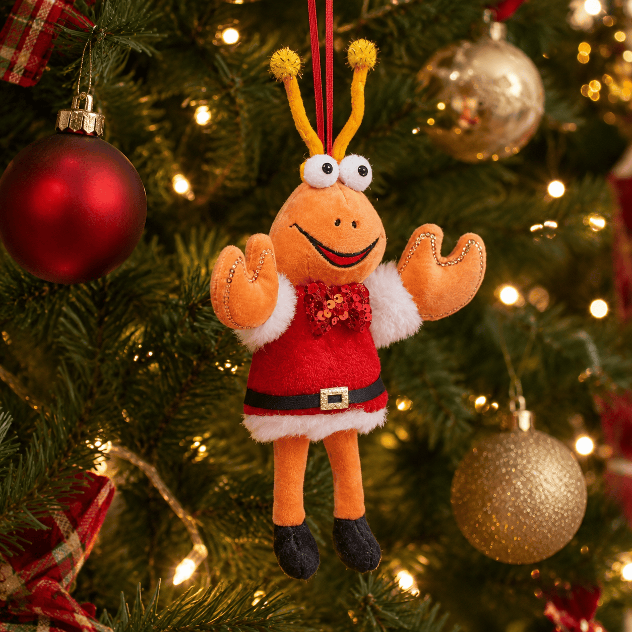 Three Kings Hanging Decor Three Kings Plush Claus the Crayfish Pendant Christmas Decoration