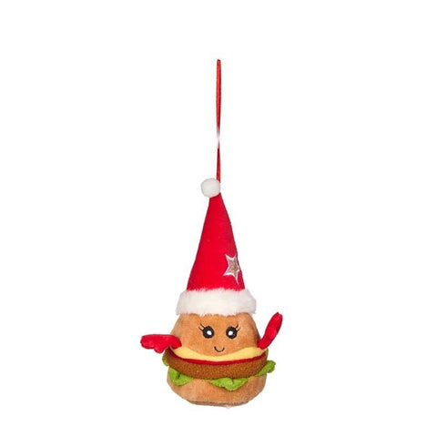 Three Kings Hanging Decor Three Kings Plush Festive Patty Burger Pendant Christmas Decoration