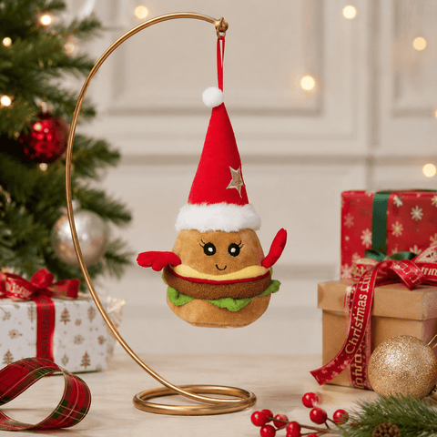 Three Kings Hanging Decor Three Kings Plush Festive Patty Burger Pendant Christmas Decoration