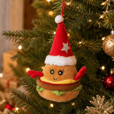 Three Kings Hanging Decor Three Kings Plush Festive Patty Burger Pendant Christmas Decoration