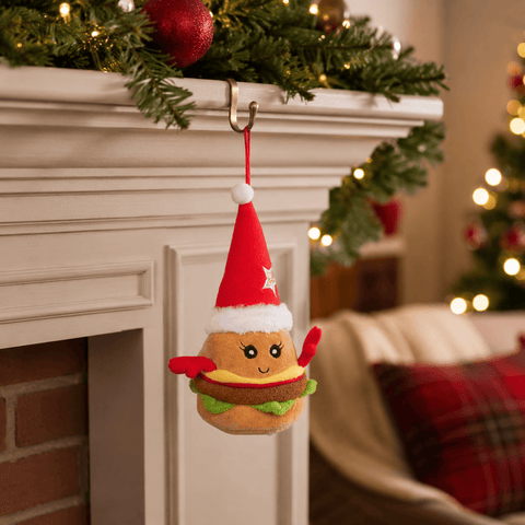 Three Kings Hanging Decor Three Kings Plush Festive Patty Burger Pendant Christmas Decoration