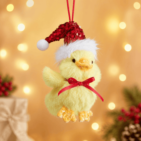 Three Kings Hanging Decor Three Kings Plush Sparkling Duck Pendant Christmas Decoration