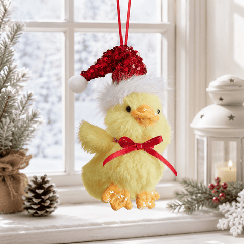 Three Kings Hanging Decor Three Kings Plush Sparkling Duck Pendant Christmas Decoration