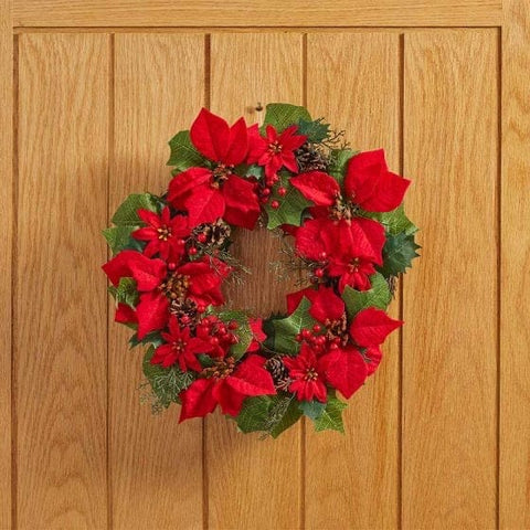 Three Kings Wreaths & Garlands Three Kings Poinsettia Wreath Assorted Sizes