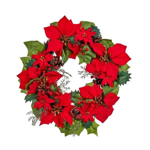 Three Kings Wreaths & Garlands Three Kings Poinsettia Wreath Assorted Sizes