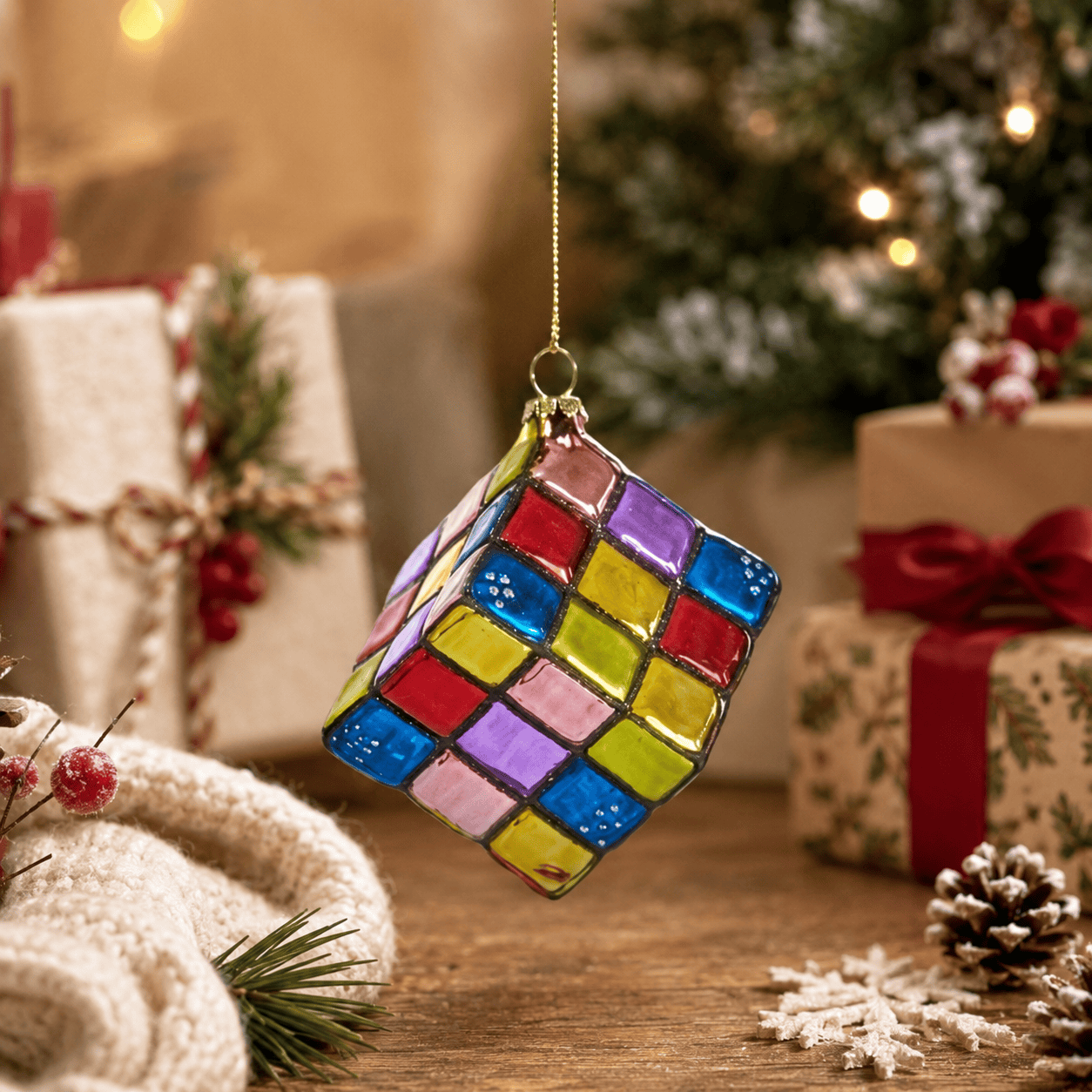 Three Kings Hanging Decor Three Kings Puzzle Cube Pendant Christmas Decoration