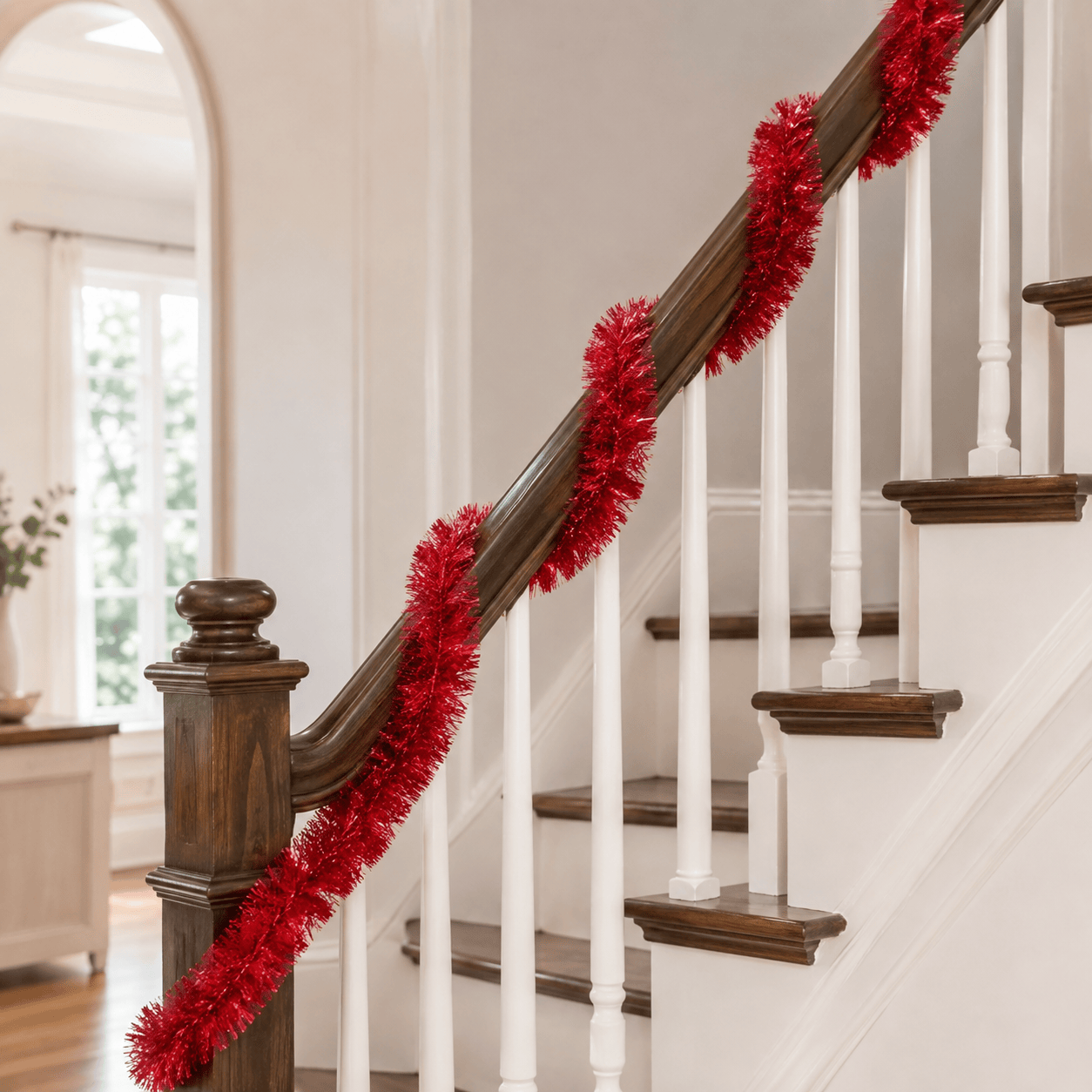 Three Kings Tinsel Three Kings Red Deluxe Christmas Tinsel Garland – 2m