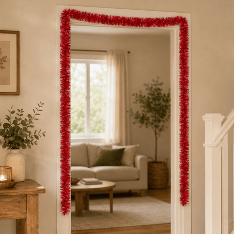 Three Kings Tinsel Three Kings Red Deluxe Christmas Tinsel Garland – 2m