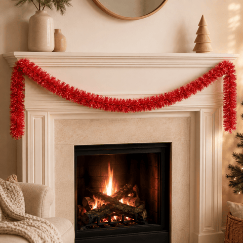 Three Kings Tinsel Three Kings Red Deluxe Christmas Tinsel Garland – 2m