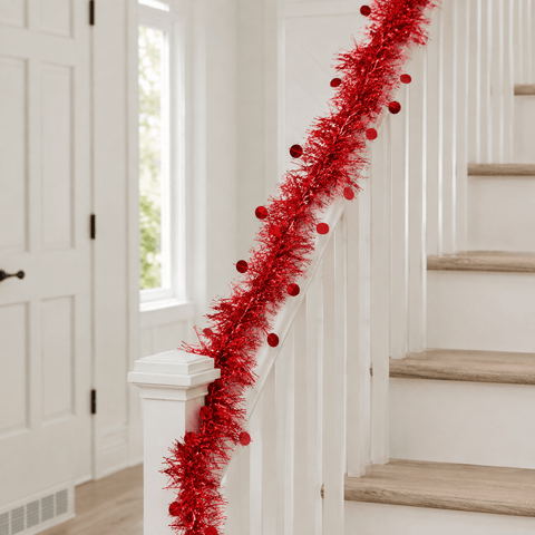 Three Kings Tinsel Three Kings Red X-Bling! Tinsel Bauble Streamer – 2m
