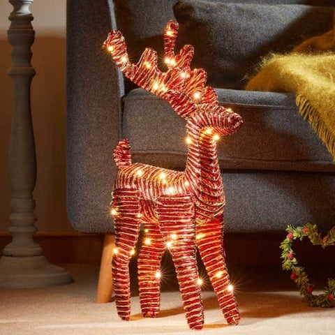 Three Kings LED Deer Three Kings RedGold Braid WonderDeer 40cm