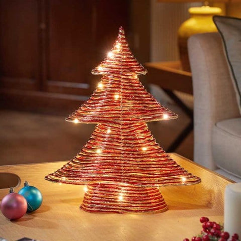 Three Kings LED Mesh Trees Three Kings RedGold Braid WonderTree 40cm