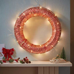 Three Kings Wreaths & Garlands Three Kings RedGold Braid Wreath 40cm