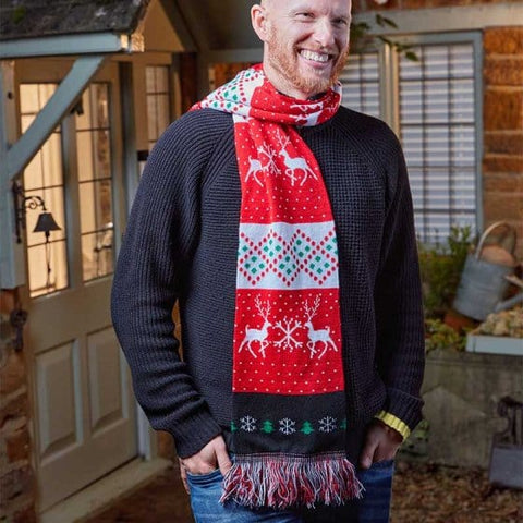 Three Kings Xmas Apparel Three Kings Reindeer Luxury Scarf