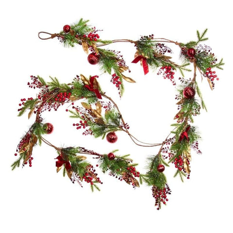 Three Kings Garlands Xmas Three Kings Ruby Velvet Garland – 270cm